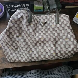 Guess Brown and Cream Tote Bag